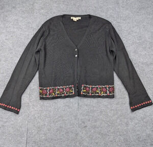 CMI Cardigan Womens XL Wool Vintage Cottagecore Phoebe Floral Garden Fairy 90s